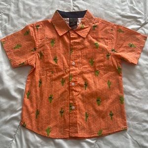 Orange cactus print shirt top kids